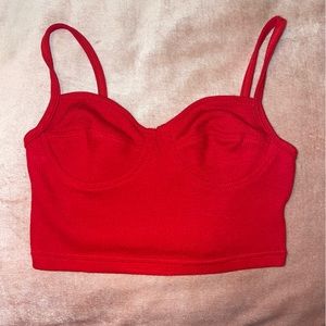 Red Bralette Crop Top